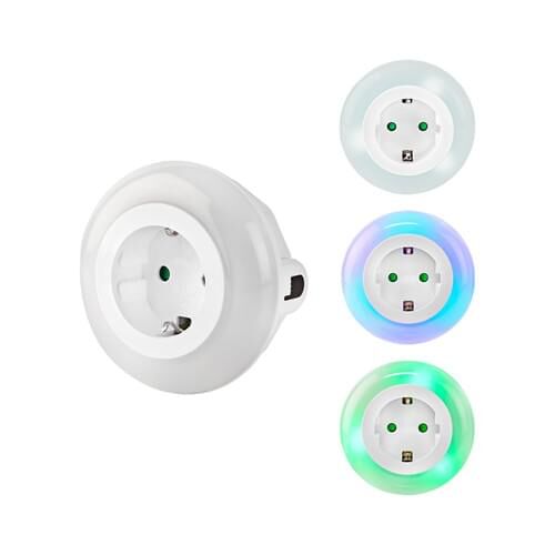 Nedis LNLGSOCK01 LED-Nachtlicht mit Tag/Nacht-Sensor und Steckdose