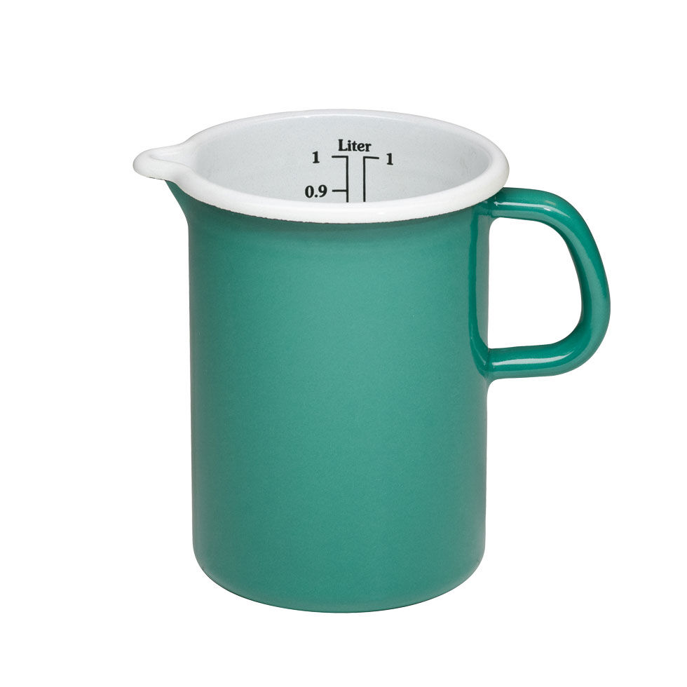 Riess Küchenmaß 1 Liter Emaille Nature Green