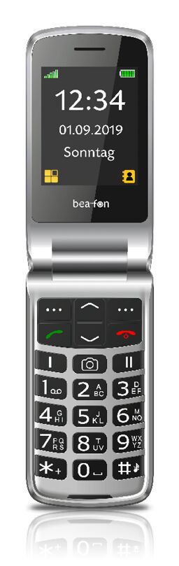 Bea-fon SL495 LTE, Klappgehäuse, Single SIM, 6,1 cm (2.4"), Bluetooth, 800 mAh, Schwarz, Silber