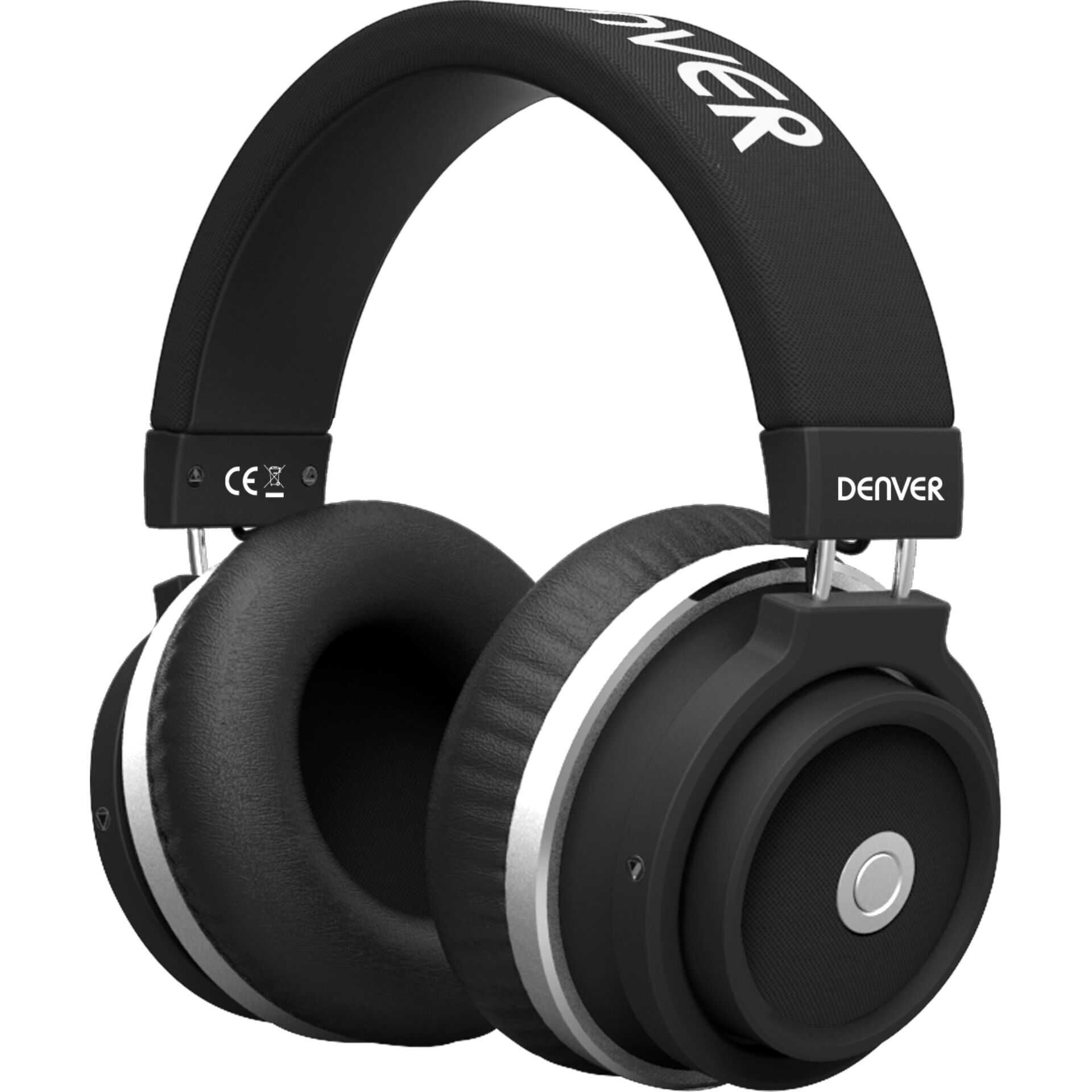 DENVER BTH-250 - Kopfhörer mit Mikrofon - ohrumschließend - Bluetooth - kabellos - Schwarz