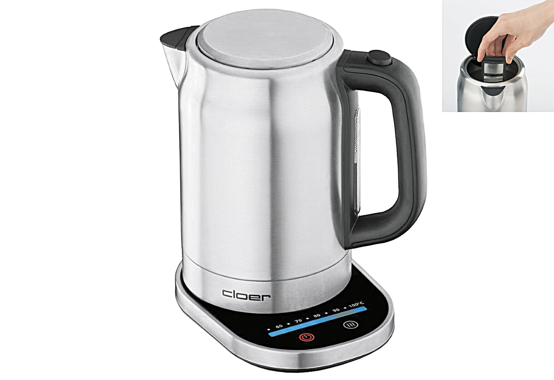 CLOER 4459 Wasserkocher 1,7l 2200 W Edelstahl matt