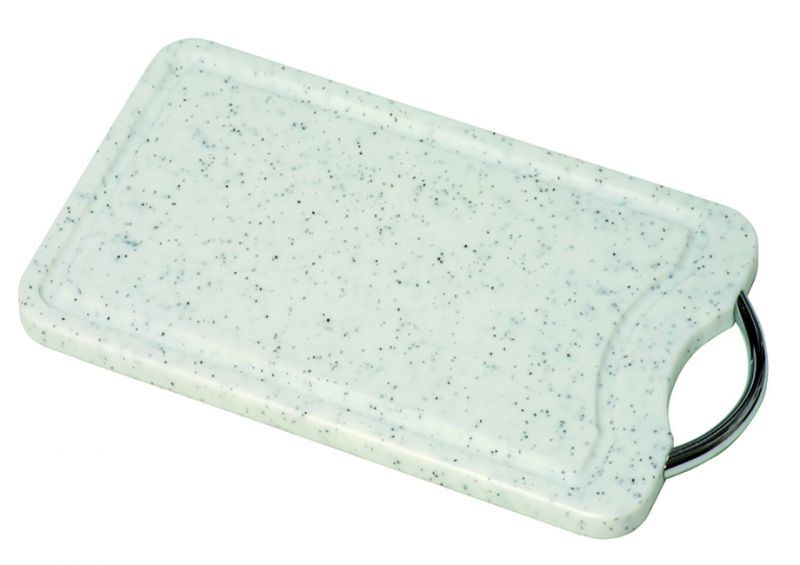 Kelomat Schneidbrett Kunststoff mit Edelstahlgriff 43/28/1,2 cm