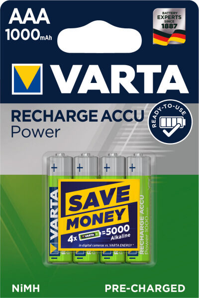 Varta HR3 Akku Micro Power 1000 mAh 4-er Blister