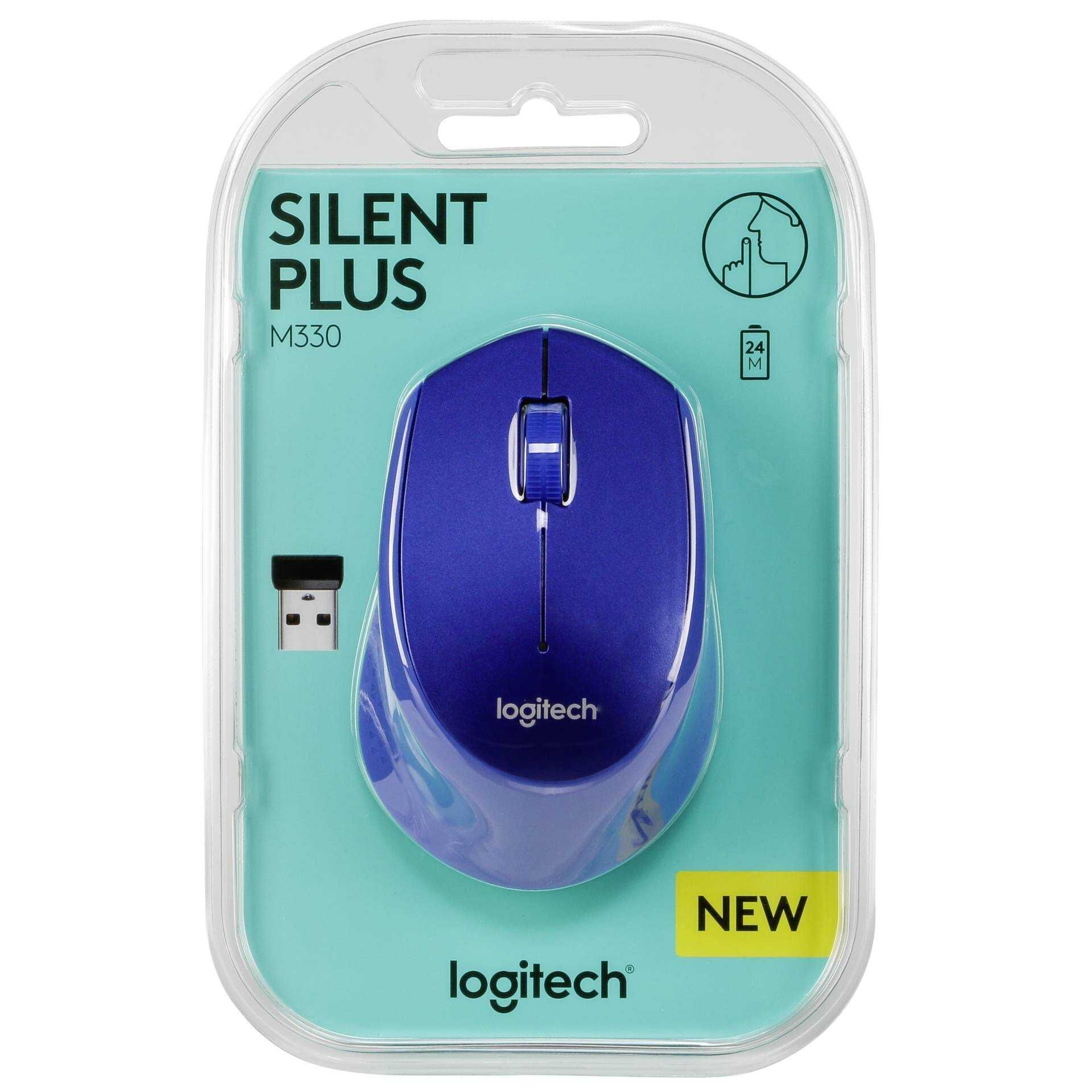 Logitech M330 SILENT PLUS - Maus - 3 Tasten - kabellos - 2.4 GHz - kabelloser Empfänger (USB)