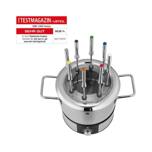 WMF Fondue Lono für bis zu 8 Personen 1,5 Liter 1500 Watt Cromargan matt