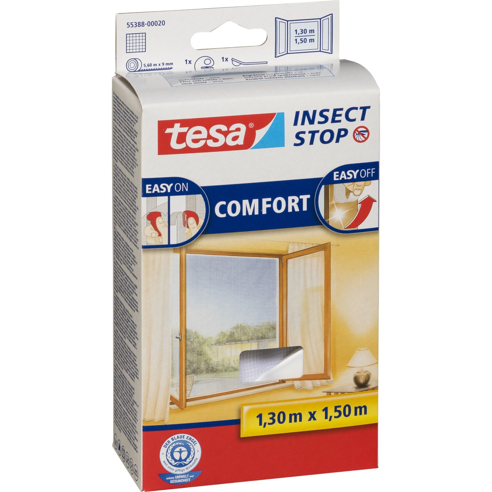 Tesa Fliegengitter Fenster 1,3x1,5m weiß 55388