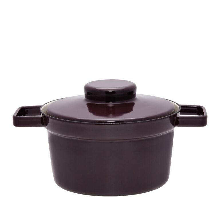 Riess Topf mit Deckel Ø20cm 1,75L Aromapot Aubergine Emaille