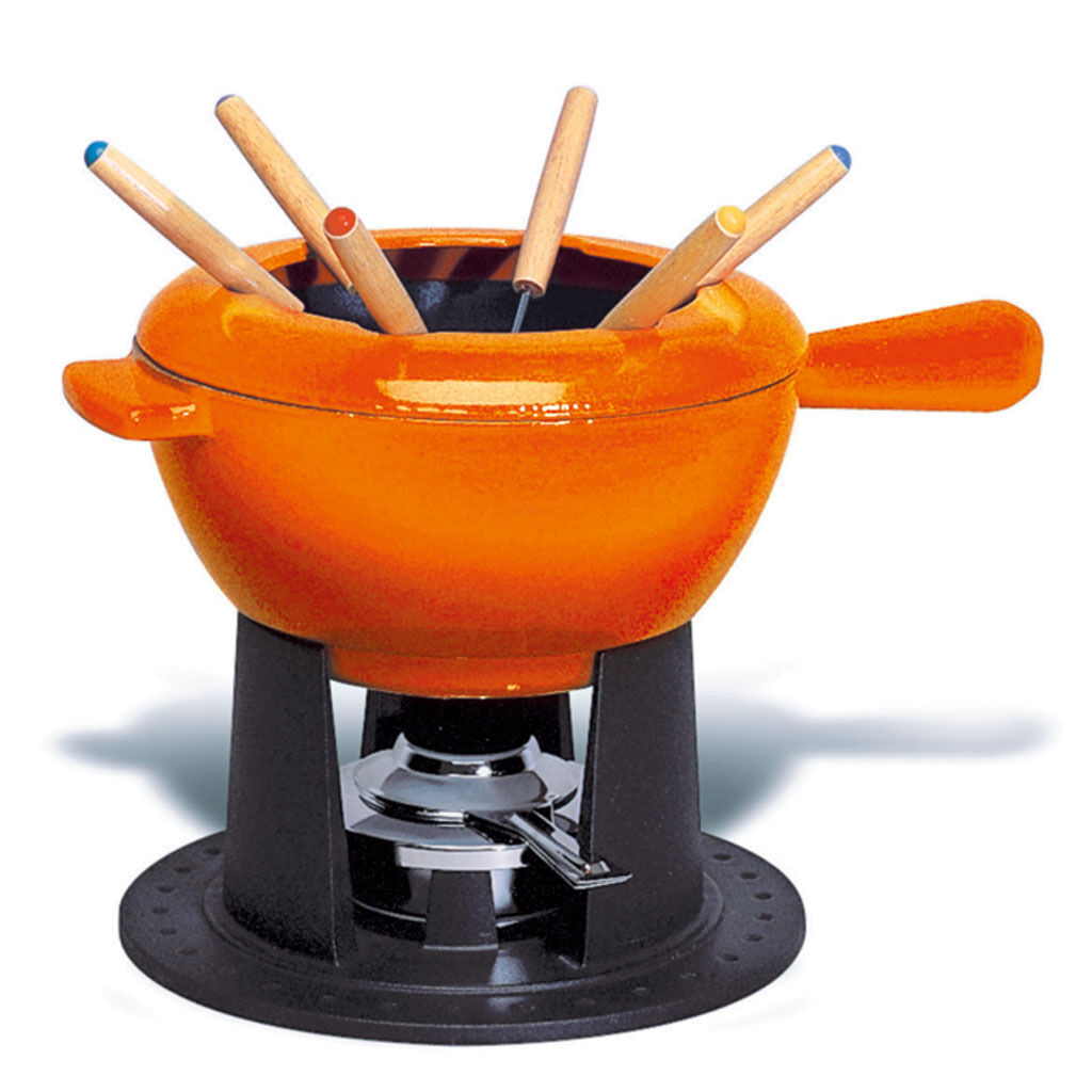 Le Creuset Gusseisen Käsefondue-Set 2 Griffen
