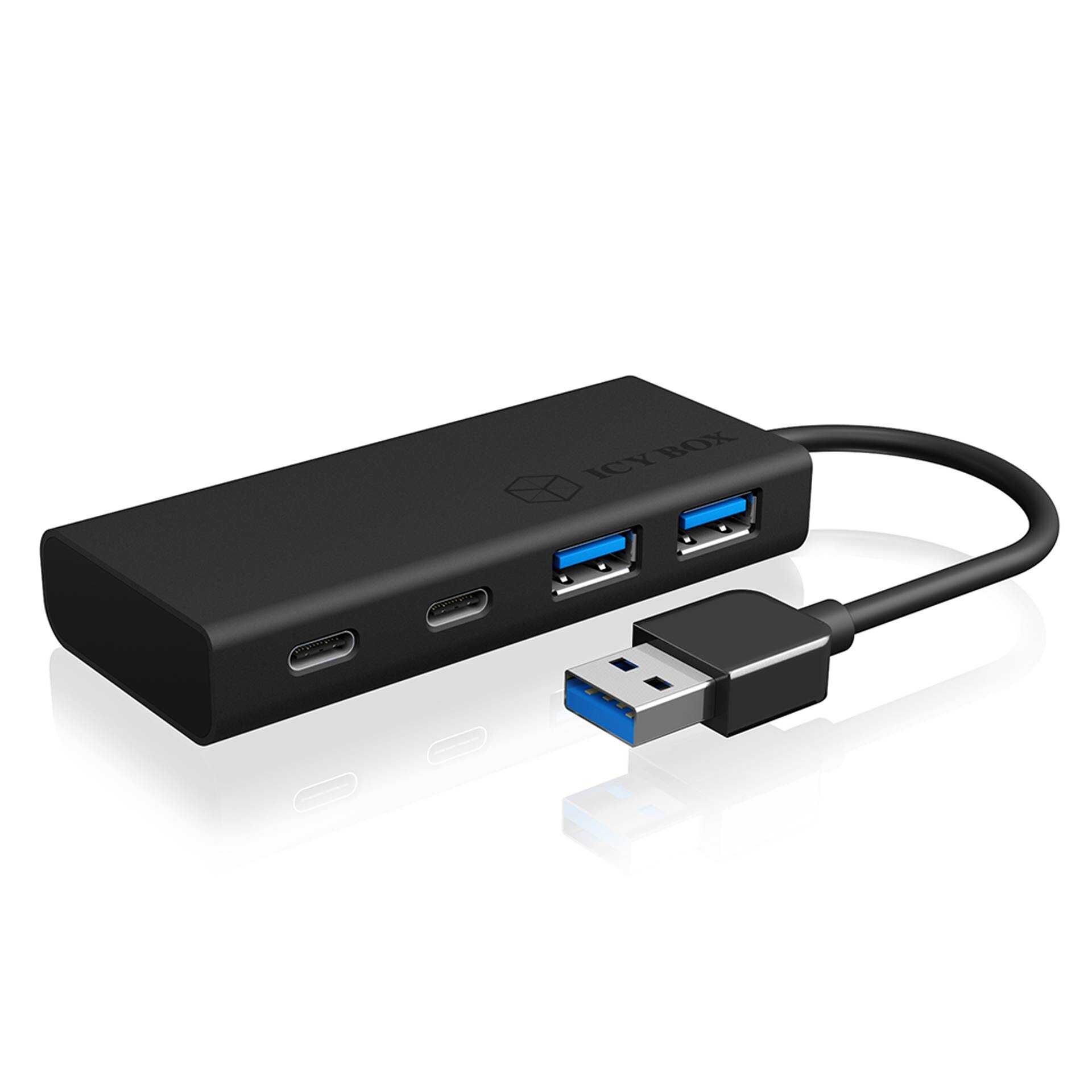RaidSonic ICY BOX IB-HUB1426-U3 - Hub - 2 x SuperSpeed USB 3.0 + 2 x USB-C - Desktop
