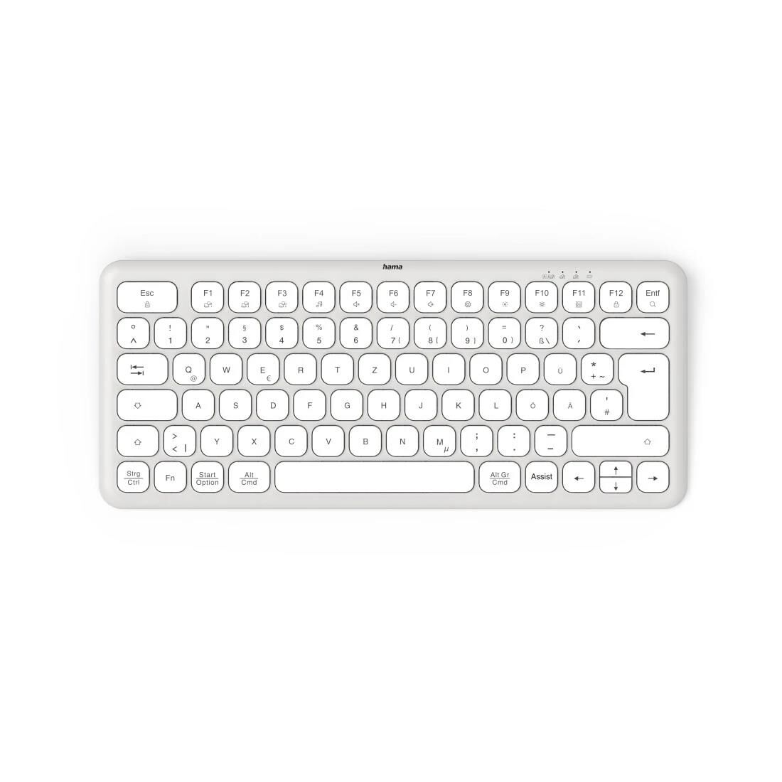 Hama Multi-Device-Tastatur "WK-500", kabellos, Funk u. BT, klein, WS, QWERTZ DE