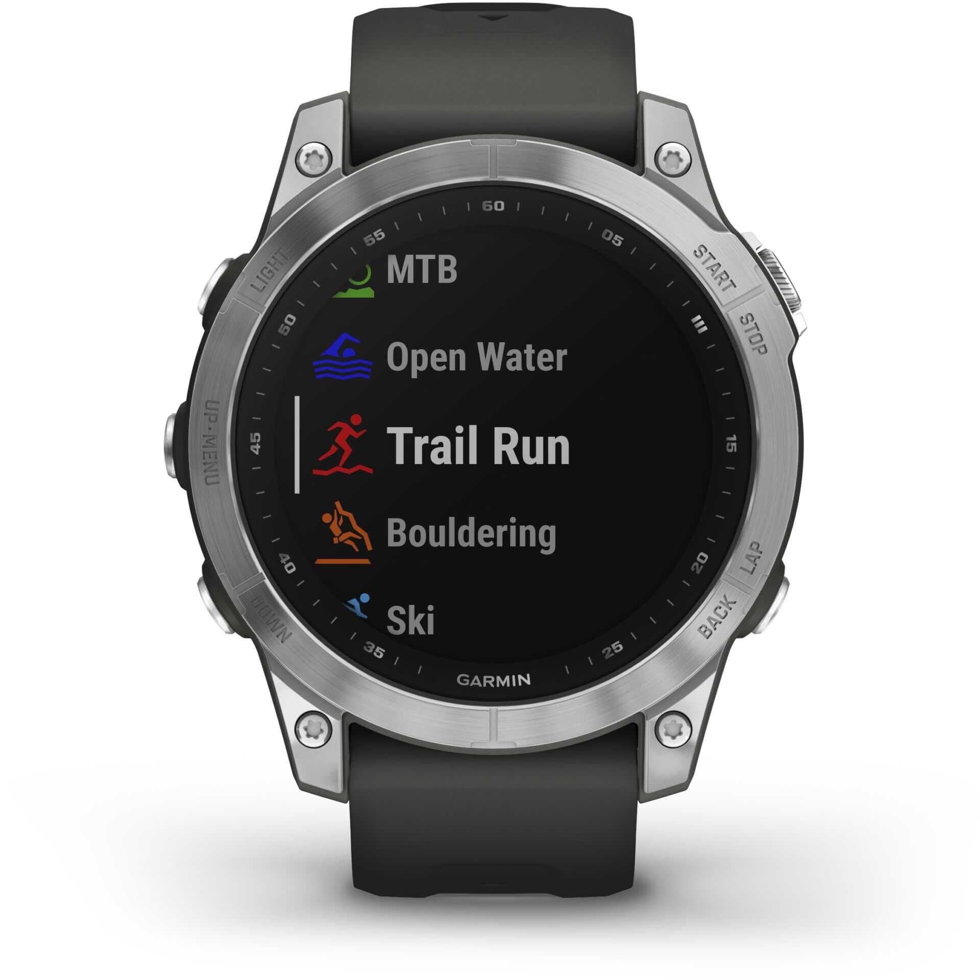 Garmin fenix 7 - 47 mm - silber - Sportuhr mit Band - Silikon - Graphit