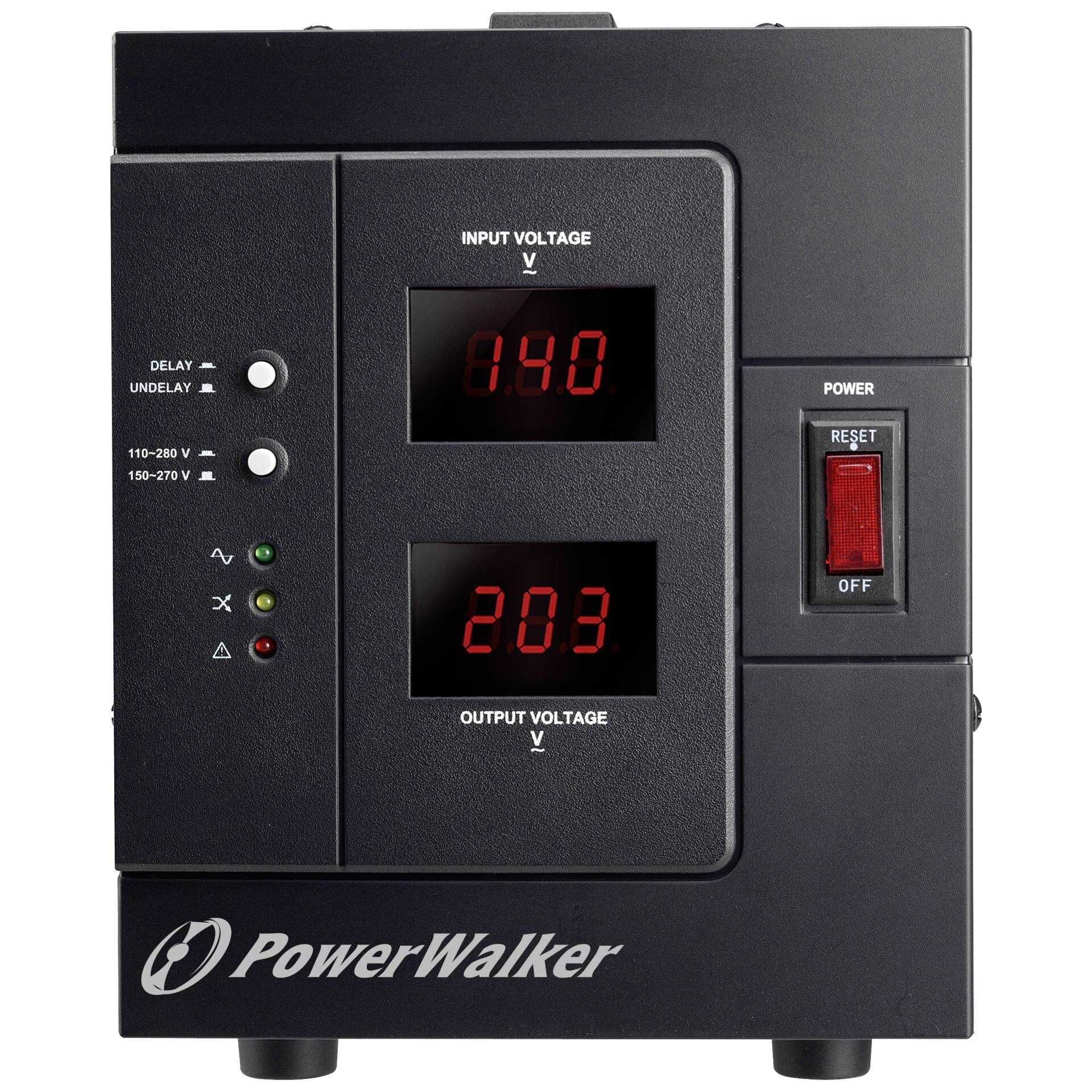 PowerWalker AVR 3000/SIV - Automatische Spannungsregulierung - Wechselstrom 230 V - 2400 Watt - 3000 VA - Ausgangsanschlüsse: 2