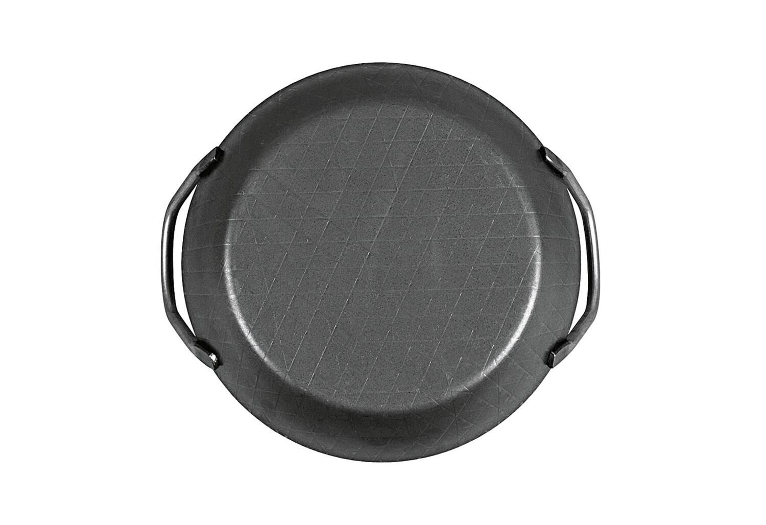 TURK Servierpfanne schmiedeeisern mit 2 Griffen Ø24cm mit extra hohem Rand schwarz