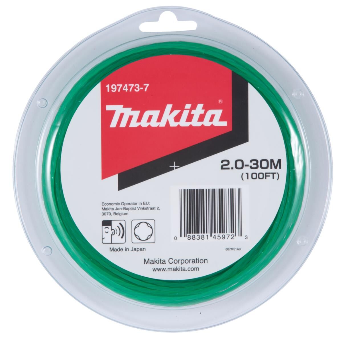 Makita Mähfaden Nylon 2 mm x 35 m grün