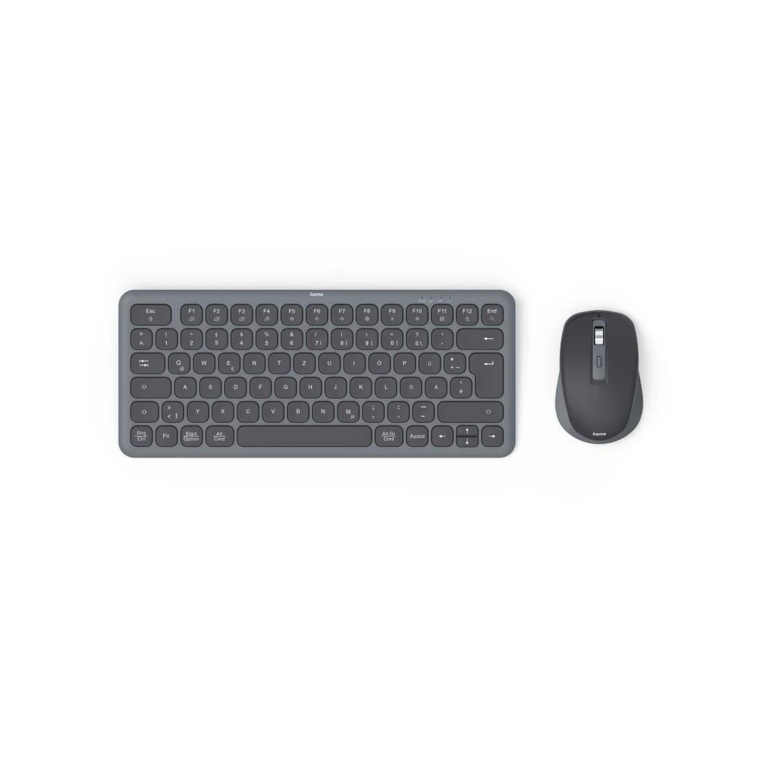 Hama Multi-Device-Tastatur-Maus-Set "WKM-500", kabellos, klein, SW, QWERTZ DE