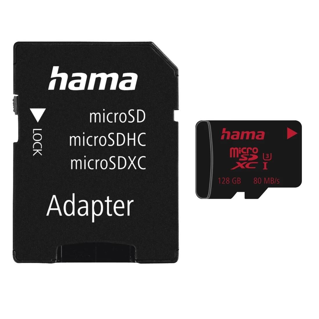 Hama microSDXC 128GB UHS Speed C3 UHS-I 80MB / s + Adapter / Foto