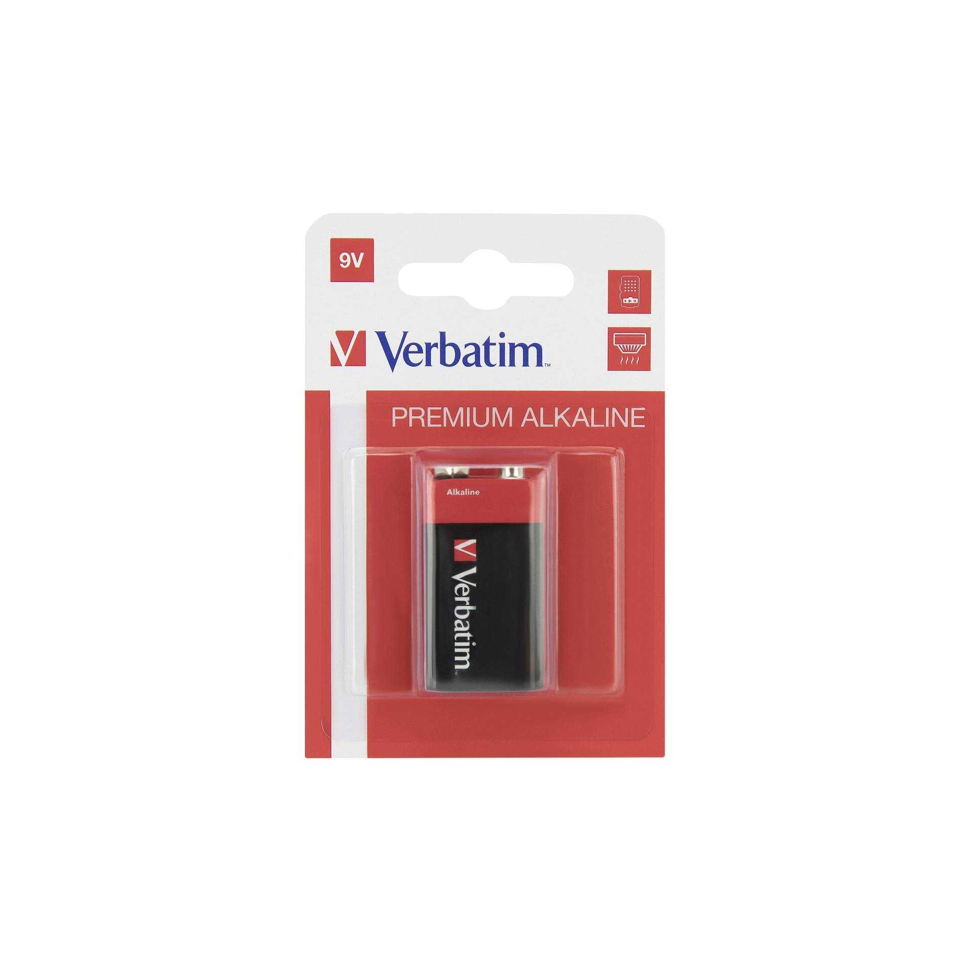 Verbatim Alkaline Batterie 9V-Block 6 LR 61           49924