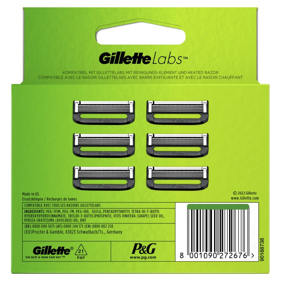 Gillette Labs Systemklingen 6er