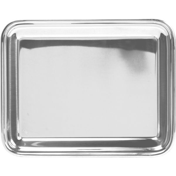 PINTINOX Catering Tablett 18/10 Edelstahl, mit umgelegtem Rand, Länge: 360 mm