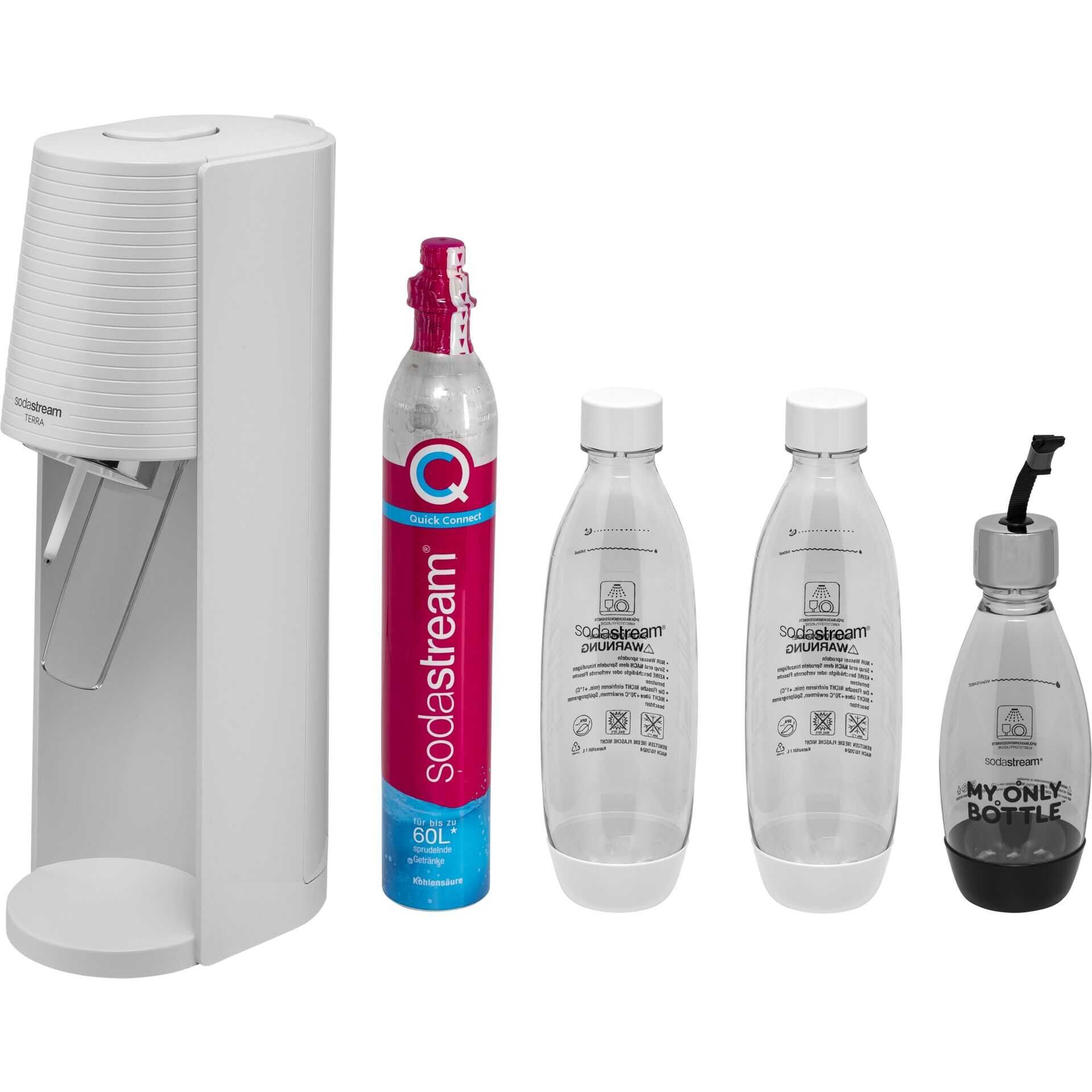 SodaStream Terra weiß Vorteilspack mit 3 Flaschen
