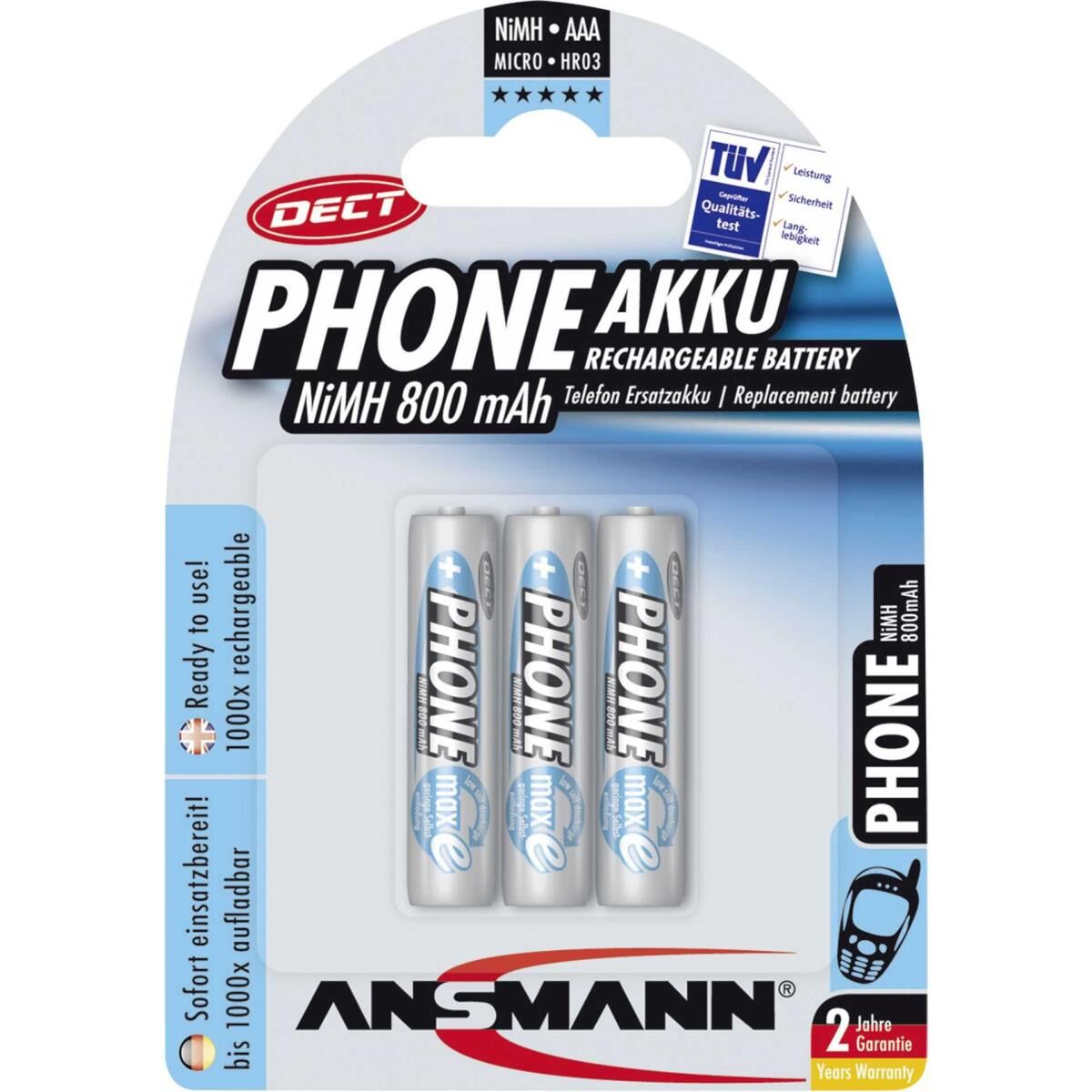 ANSMANN - Batterie AAA-Typ - NiMH - (wiederaufladbar) - 800 mAh