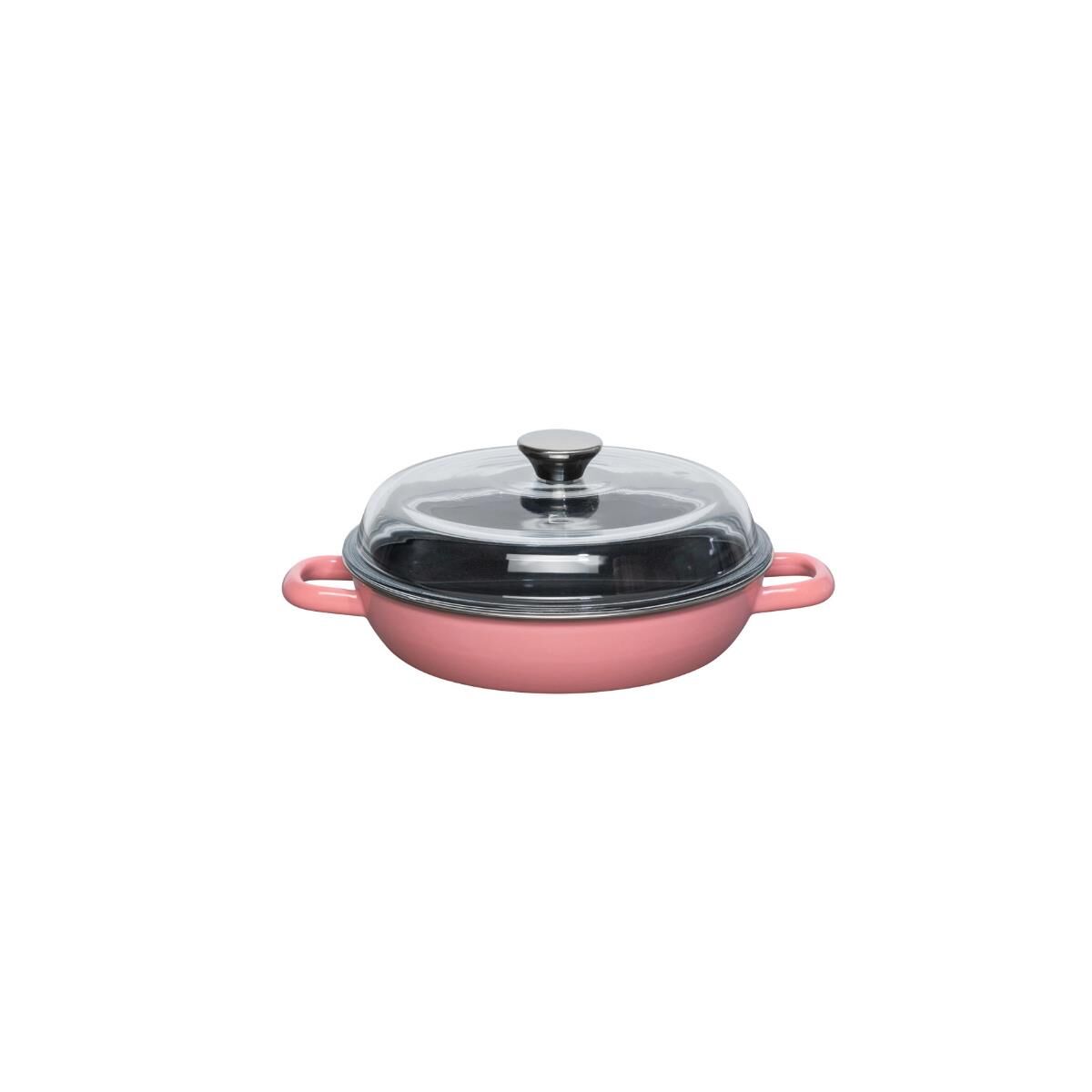 Riess Schmorpfanne mit Glasdeckel 24cm PINK