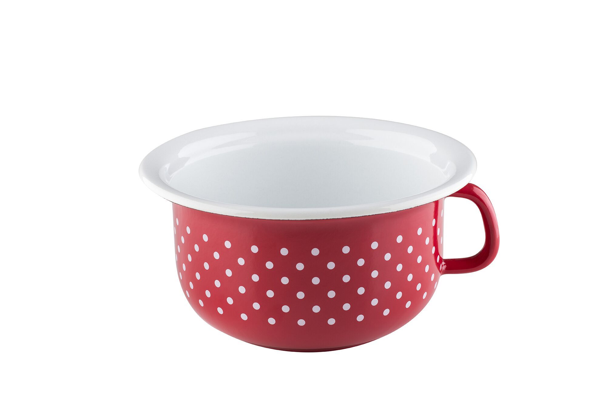 Riess Nachttopf Ø23cm Emaille Country Pünktchen Rot