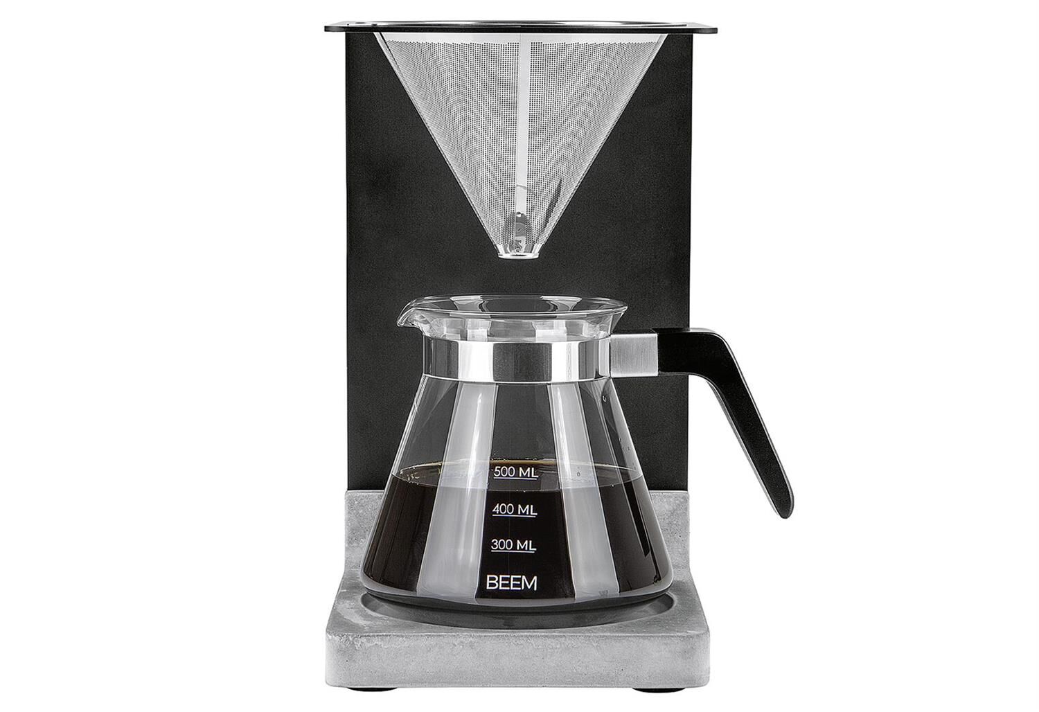 BEEM Kaffeebereiter Set Pour Over Beton 500ml schwarz Edelstahl