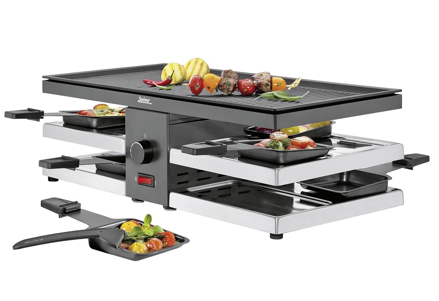 SPRING Raclette FUN mit Aluplatte schwarz 8 Personen