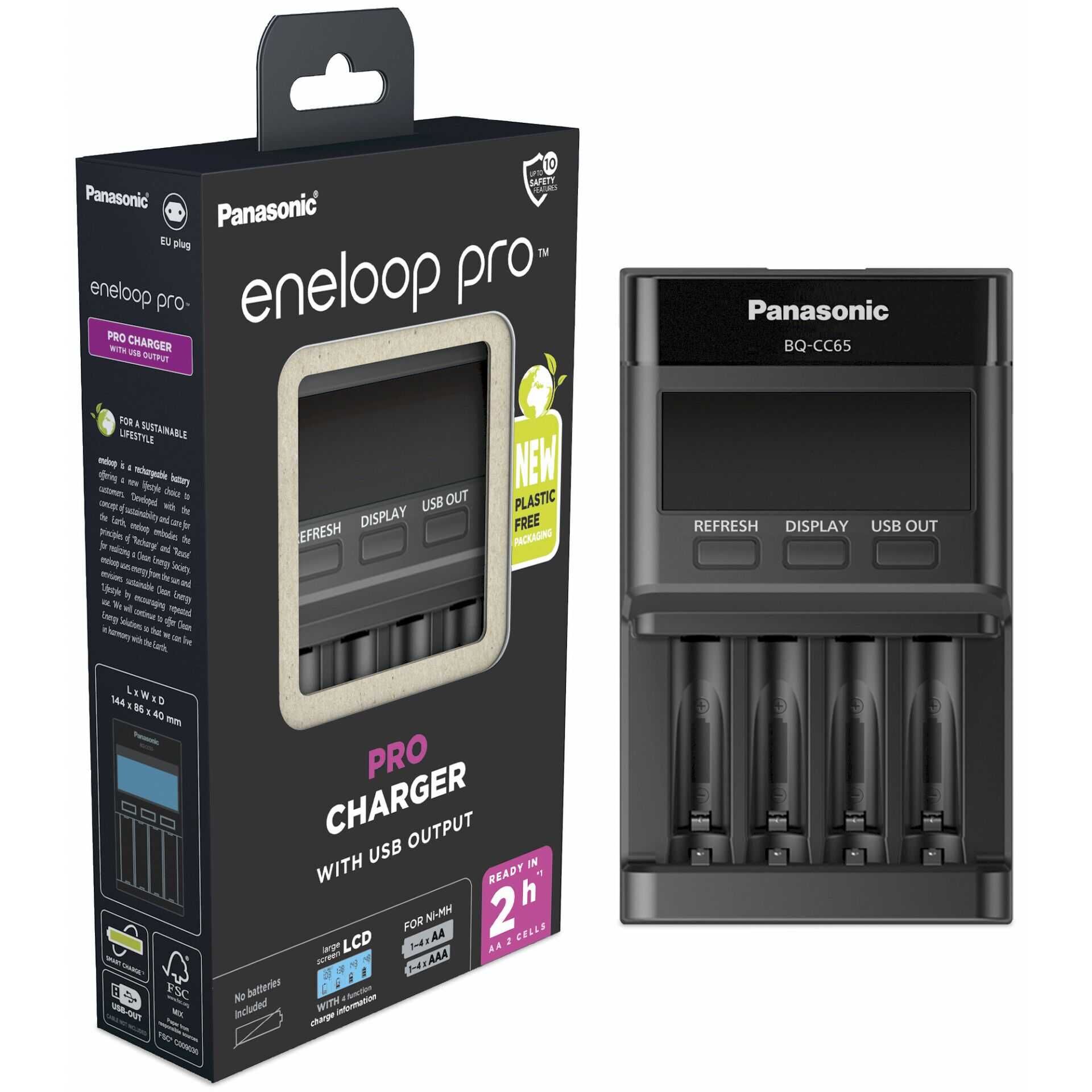 Panasonic Eneloop LCD PRO Charg. BQ-CC65 ERP ohne Akkus