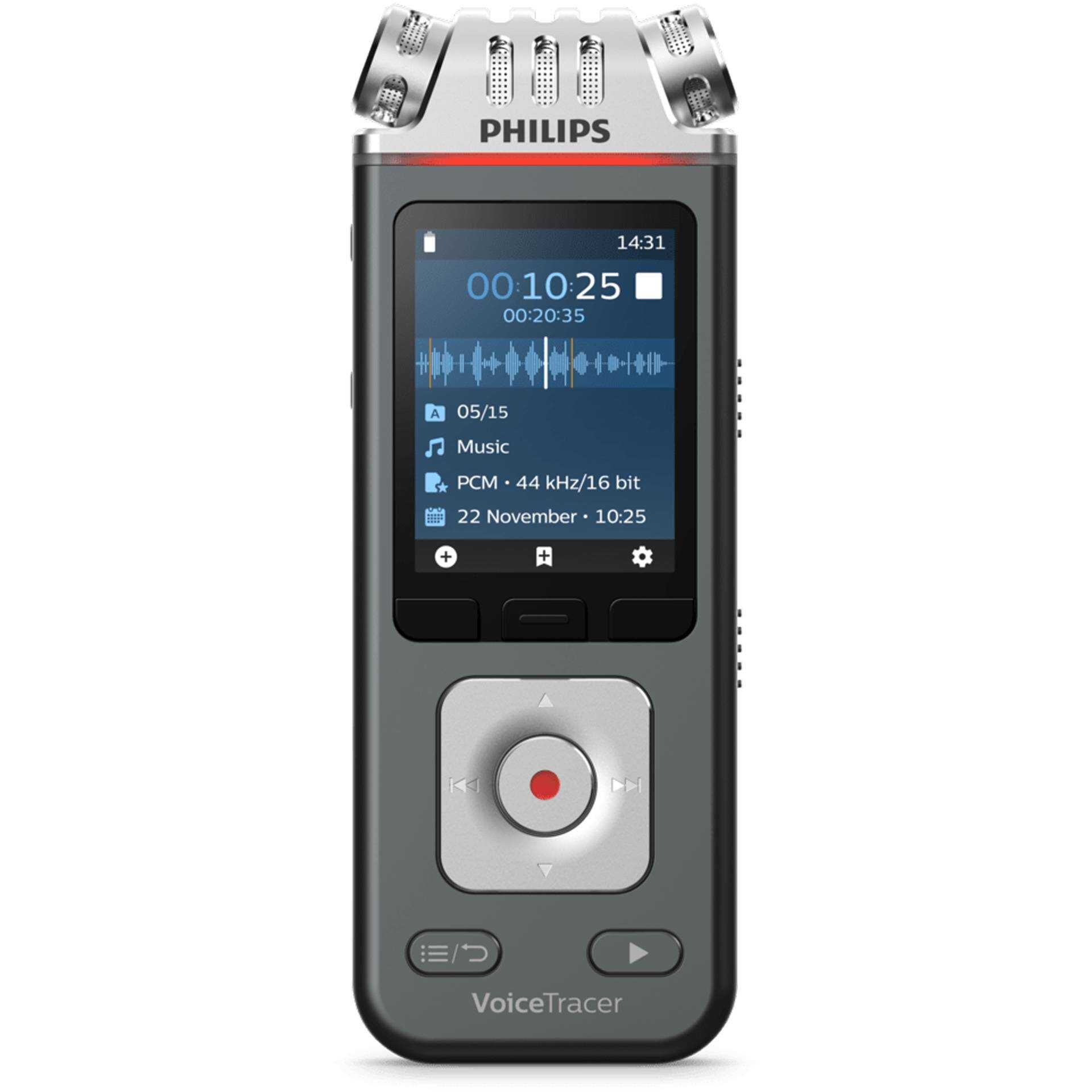 Philips Voice Tracer DVT 7110 Digitales Diktiergerät 8 GB mit App-Fernsteuerung