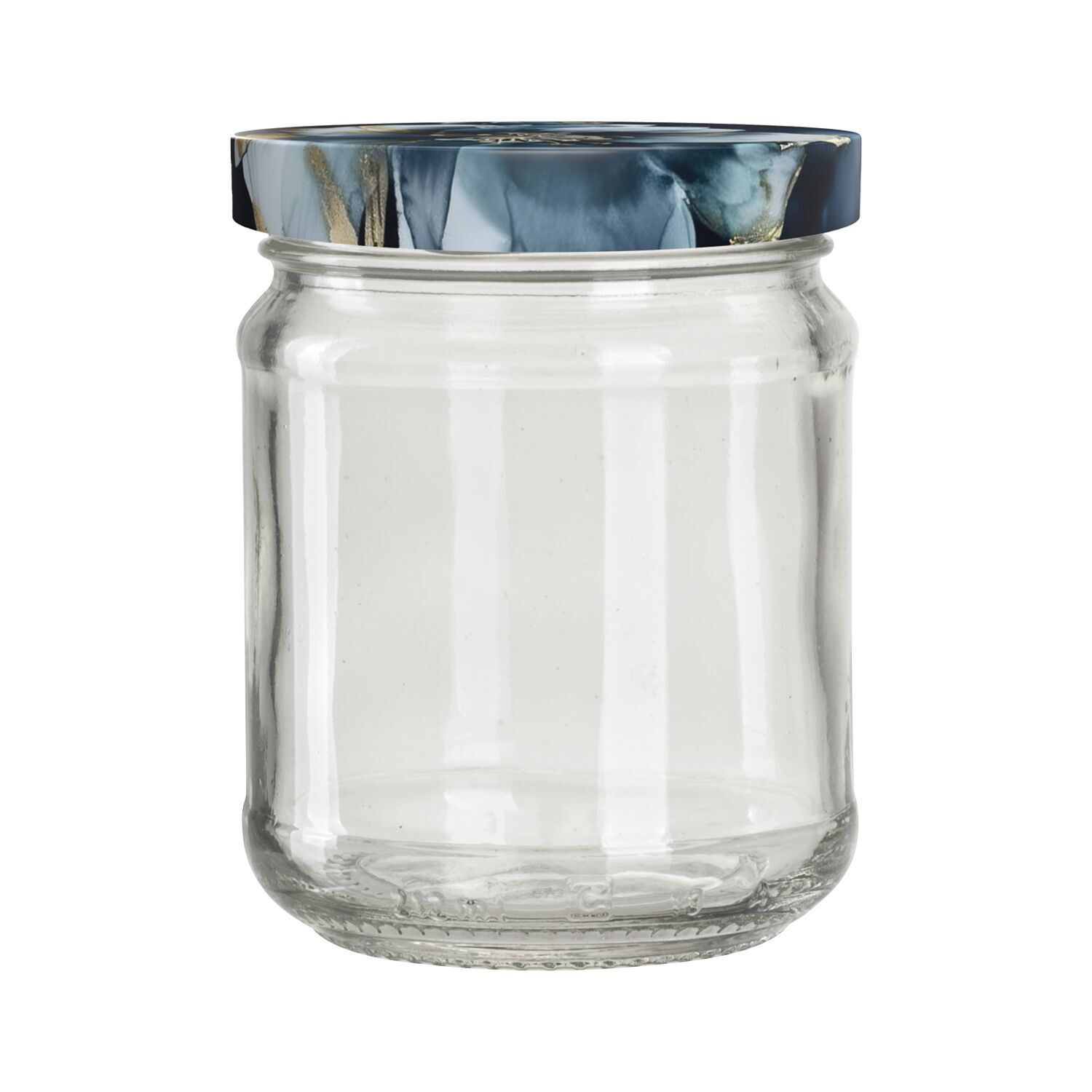 Einkochglas 6-tlg., Klatschmohn blau, Inhalt: 0,212 Liter, TO: 63