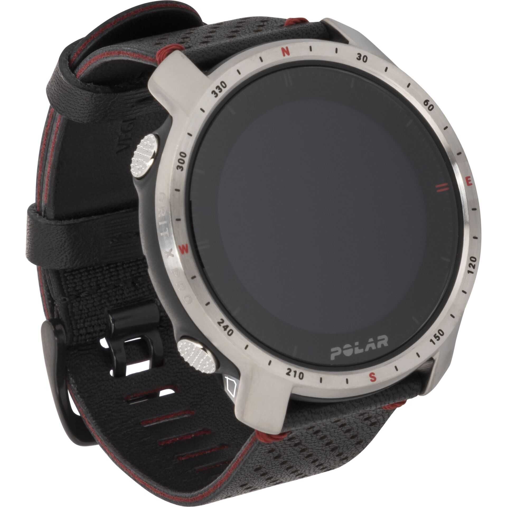 Polar Grit X Pro Titan Sportuhr mit Band perforiertes Leder