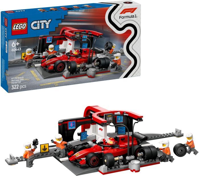 LEGO LEGO® City 60443 F1 Boxenstopp mit Boxencrew und Ferrari Flitzer 60443
