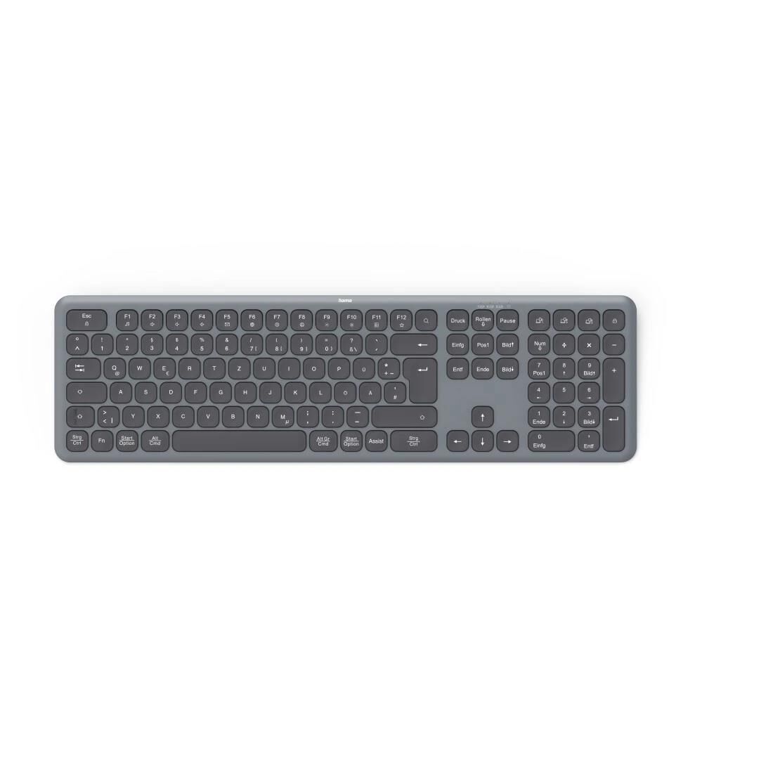 Hama Multi-Device-Tastatur "WK-550", kabellos, Funk u. Bluetooth®, SW, QWERTZ DE