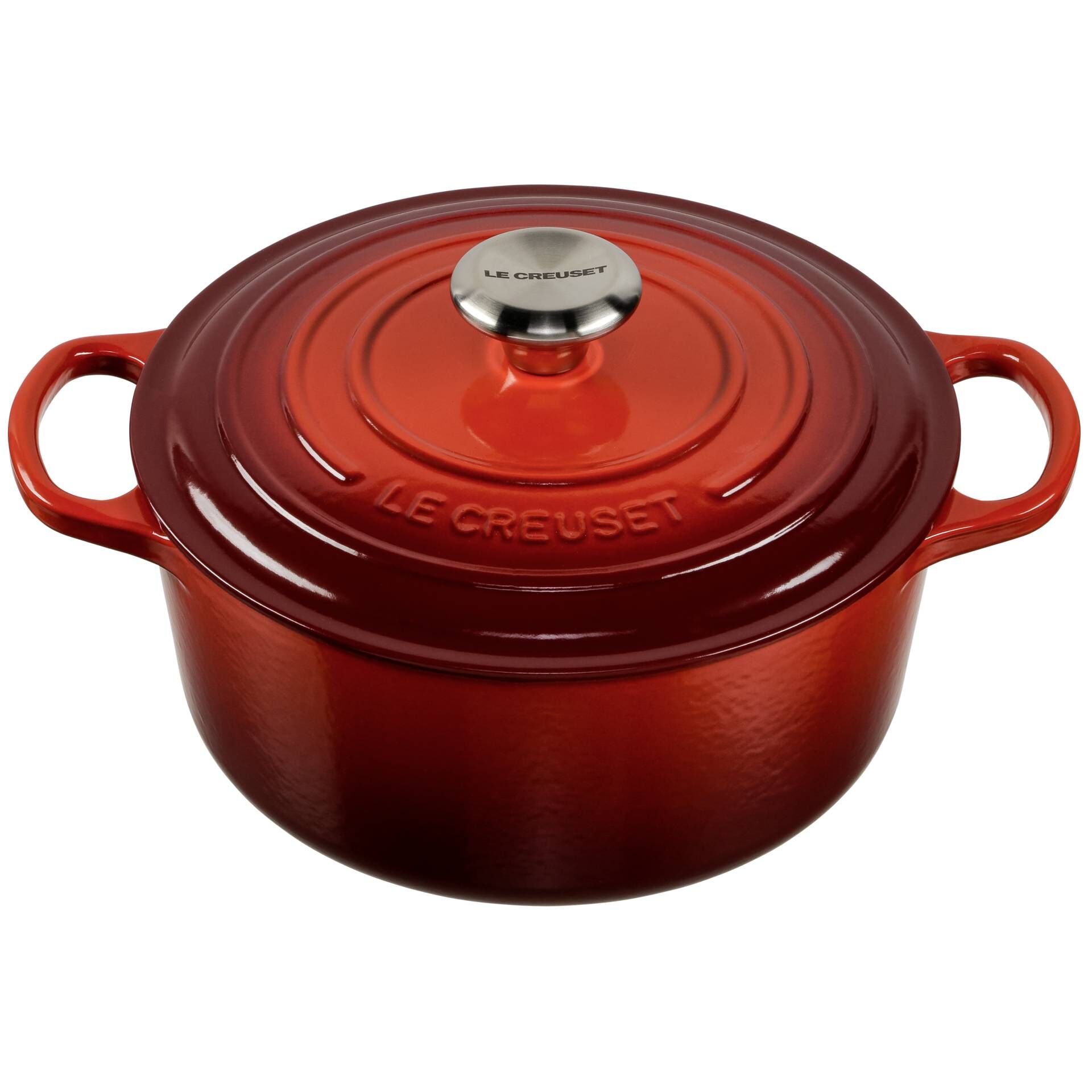 Le Creuset Signature Bräter rund 24 cm kirschrot Le Creuset Signature Bräter rund 24 cm kirschrot