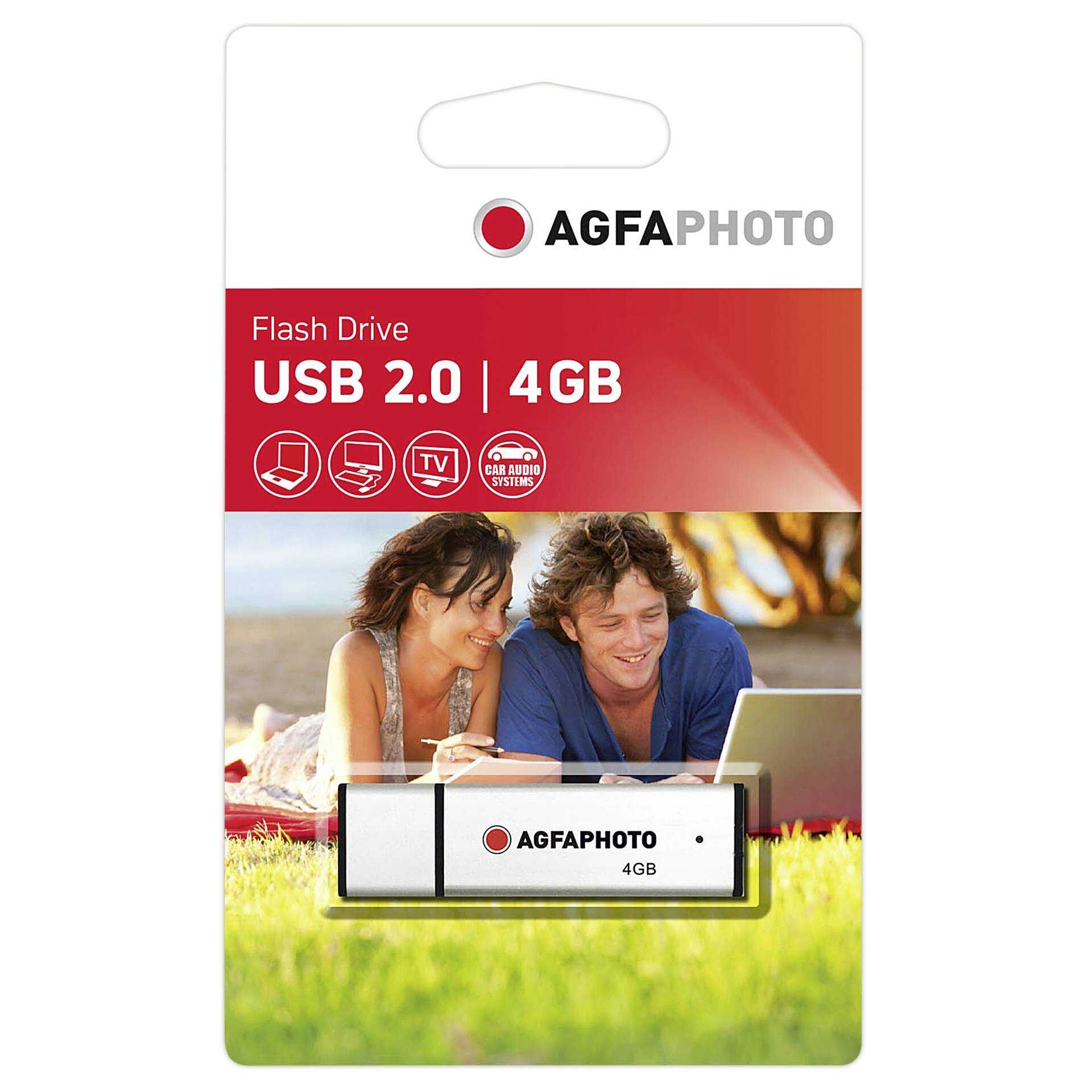 AgfaPhoto USB Flash Drive 2.0 - USB-Flash-Laufwerk - 4 GB - USB 2.0 - Silber