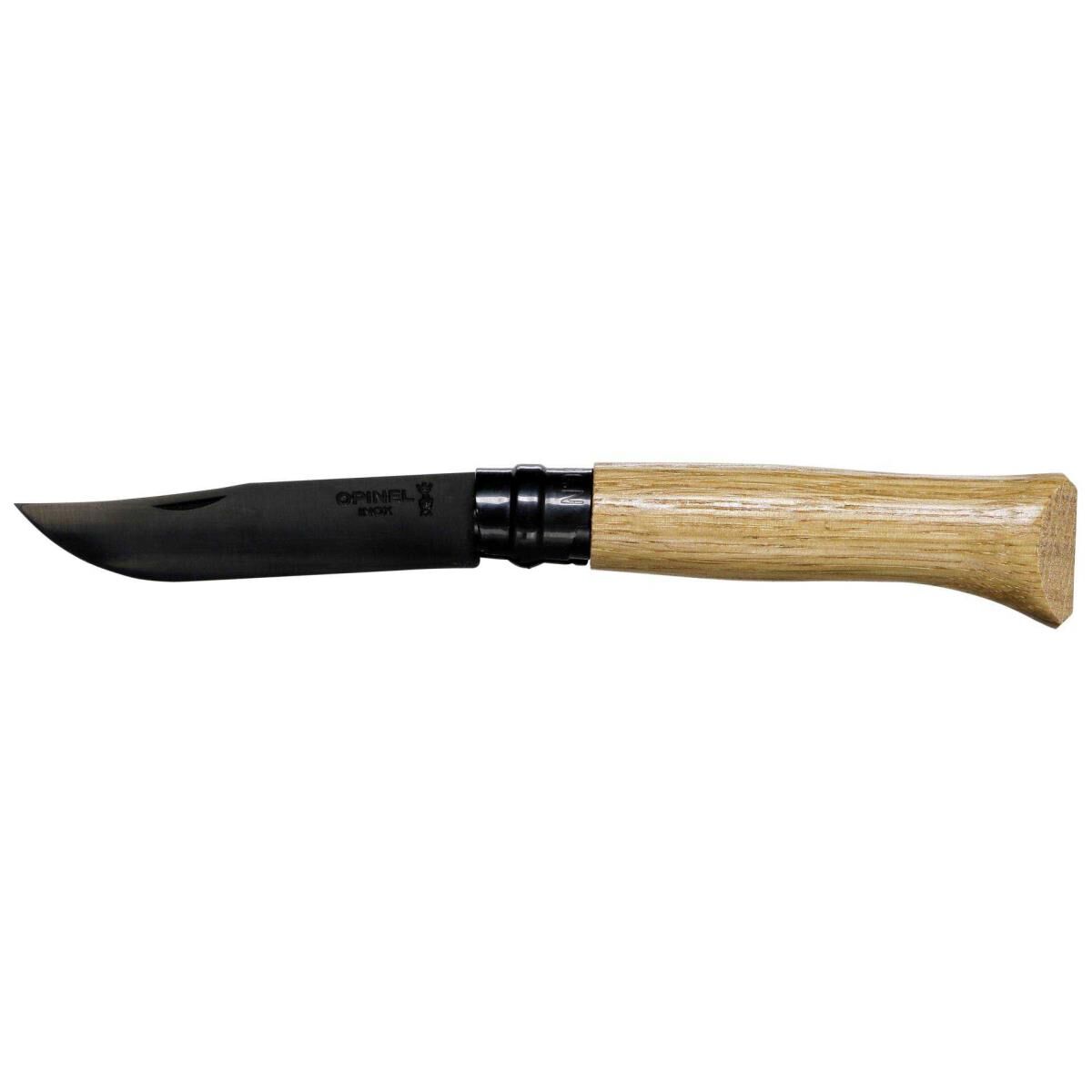 Opinel Tradition Luxury N°08 - Klappmesser - 8.5 cm - mattschwarze Klinge, gelbbraun mit gleichmäßig marmoriertem Griff