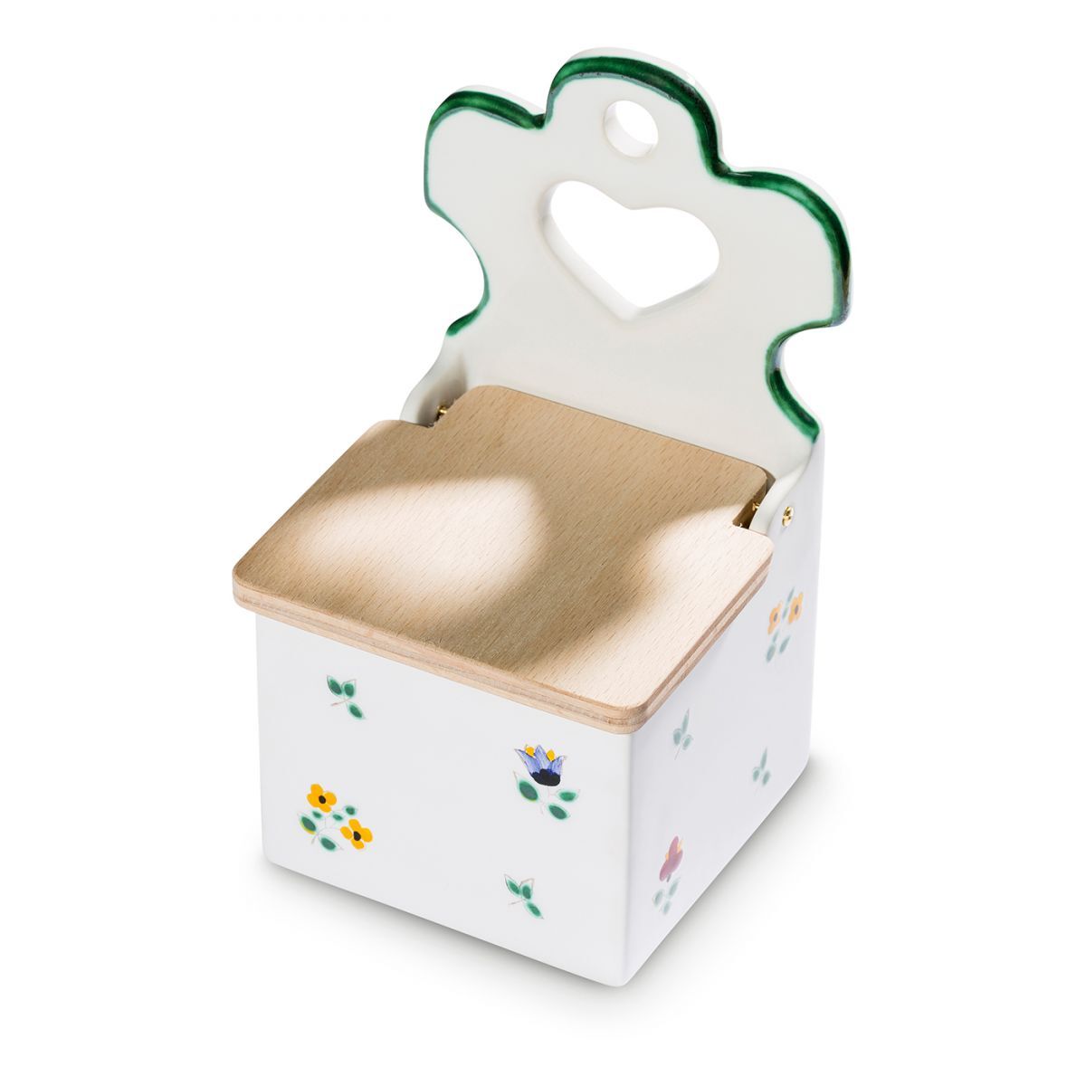 Gmundner Keramik Streublumen, Salzfass mit Holzdeckel (H: 18cm)