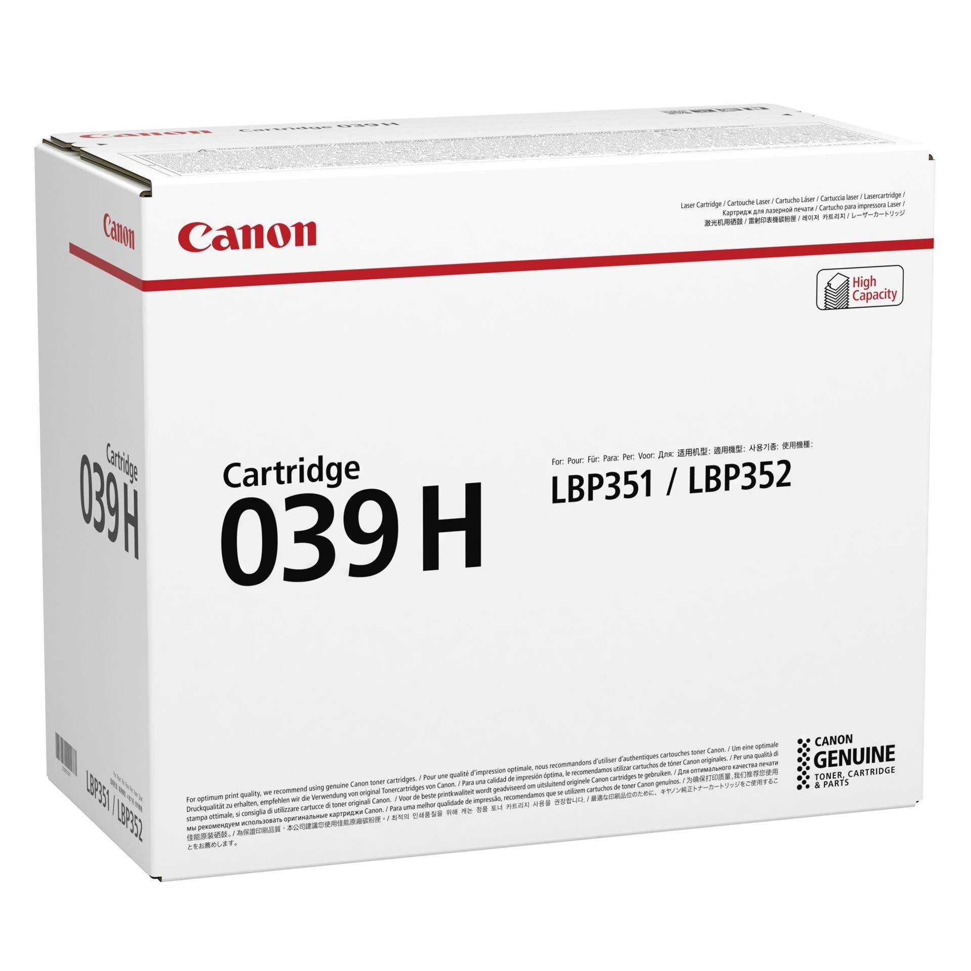 Canon 039 H - Schwarz - original - Tonerpatrone - für imageCLASS LBP351dn, LBP351x, LBP352dn, LBP352x; i-SENSYS LBP351x, LBP352x; Satera LBP351i