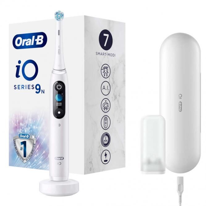 Oral-B iO Series 9N Elektrische Zahnbürste weiß, White Alabaster