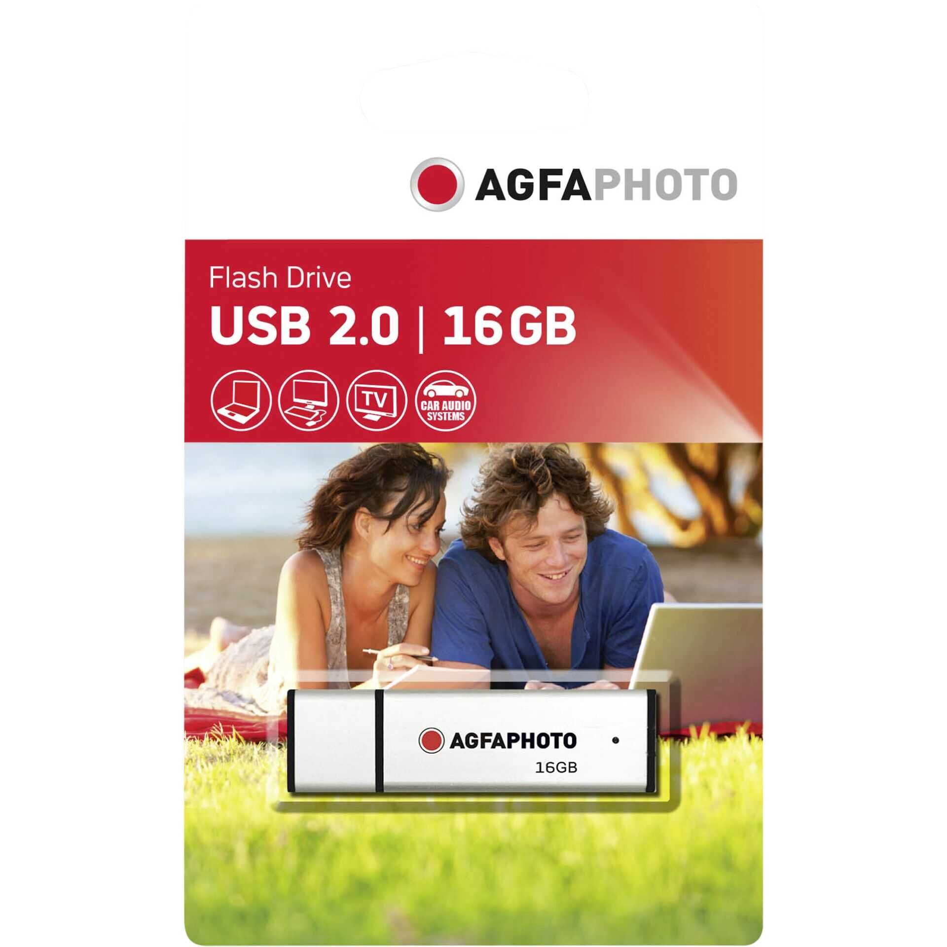 AgfaPhoto USB Flash Drive 2.0 - USB-Flash-Laufwerk - 16 GB - USB 2.0 - Silber