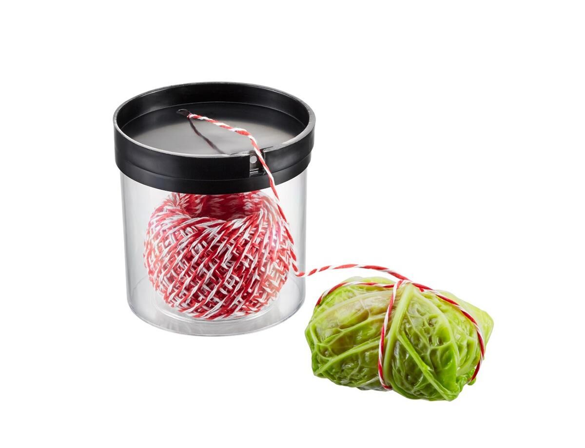 GEFU Kordelbox FILIO mit Wurst und Schinkengarn rot/weiß