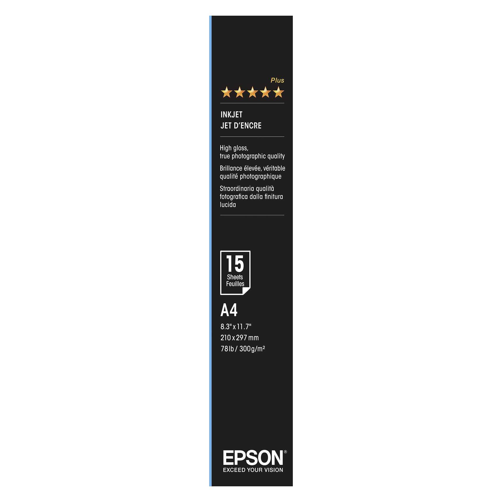 Epson Ultra Glossy Photo Paper - Glänzend - A4 (210 x 297 mm) 15 Blatt Fotopapier - für EcoTank ET-2710, 2711, 2712, 2714, 2715, 2720, 2721, 2726, 2750, 2751, 2756, 4700, 4750