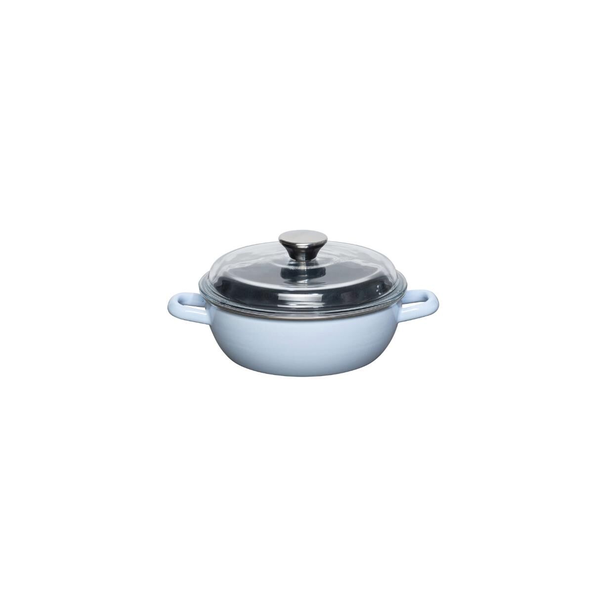 Riess Schmorpfanne mit Glasdeckel 20cm, hoch SKY BLUE