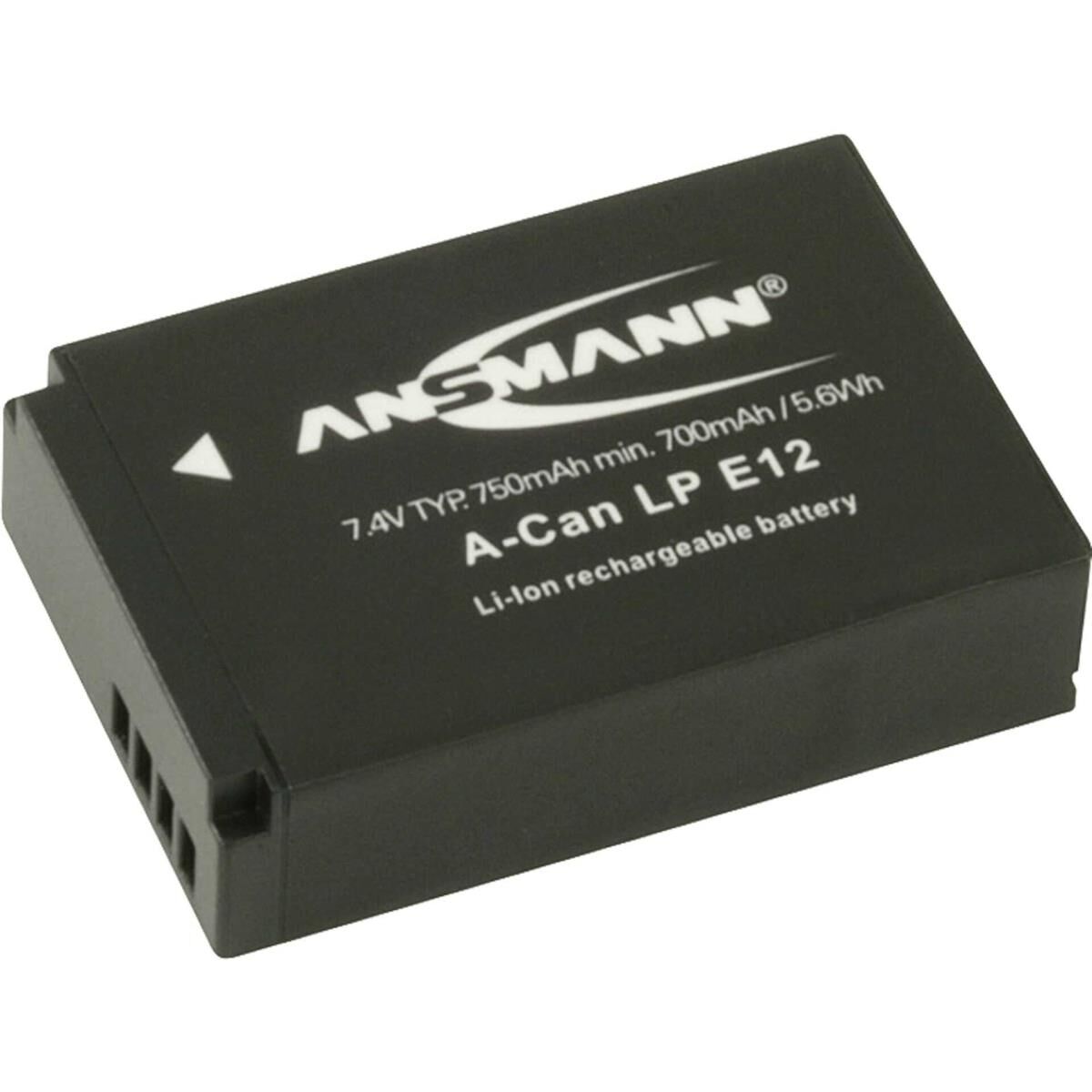 Ansmann A-Can LP-E12 - Batterie - Li-Ion - 750 mAh - für Canon EOS 100D, Kiss M, Kiss X7, M, M10, M100, M2, M50, Rebel SL1; PowerShot SX70 HS