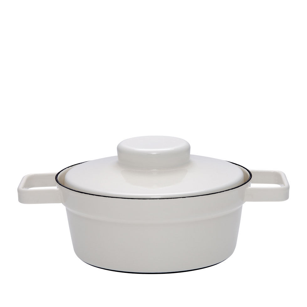 Riess Aromapot Kasserolle mit Deckel Ø20cm 1,2 Liter Light Grey Emaille Induktion