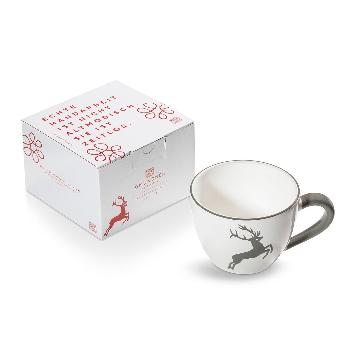 Gmundner Keramik Grauer Hirsch, Teetasse Maxima (0,4 L)