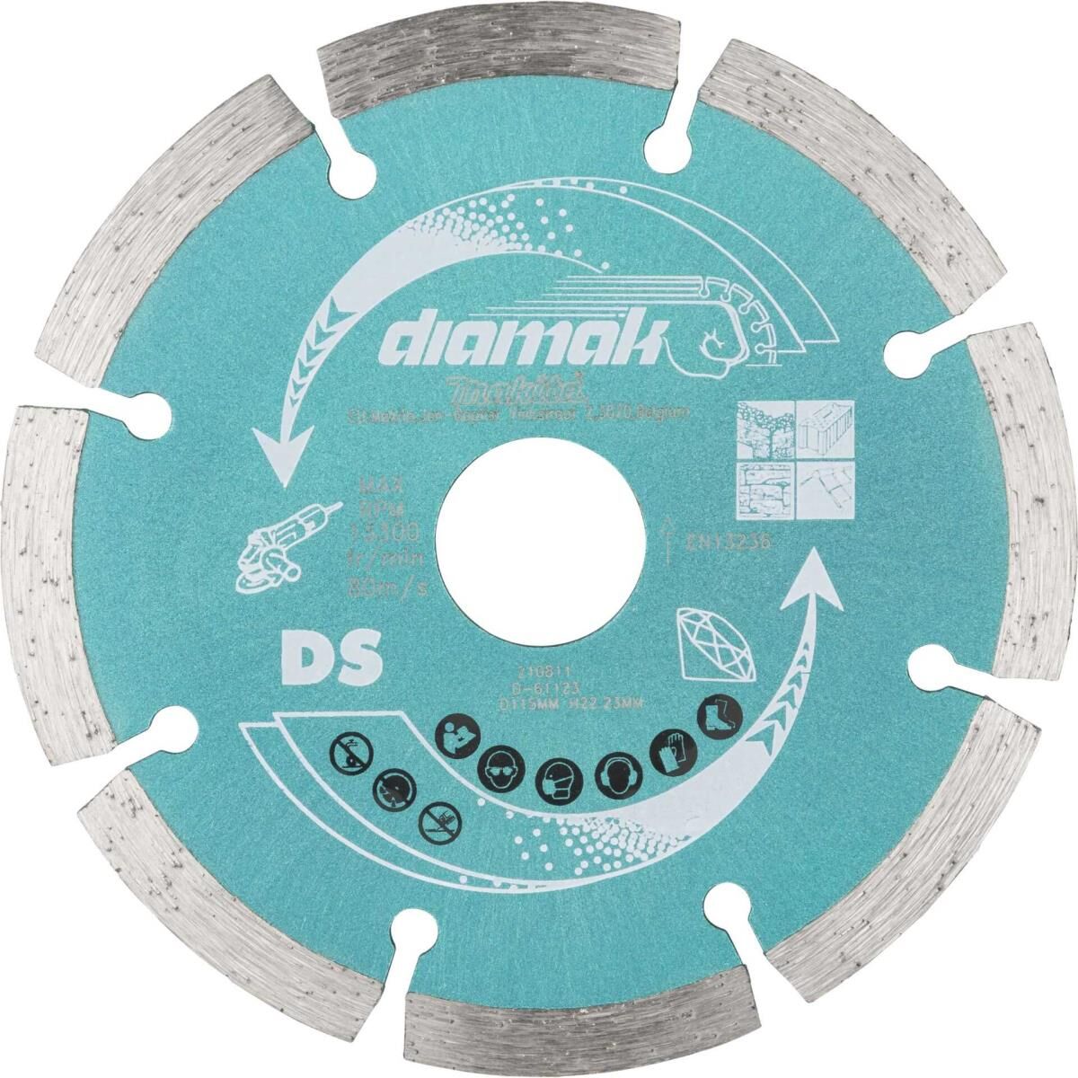 Makita Diamak - Diamant-Schneidscheibe - für Beton, Marmor, Schiefer, weicher Backstein, cement brick - 115 mm