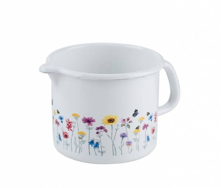 Riess Schnabeltopf Ø10cm 0,75 Liter Emaille Country Flora